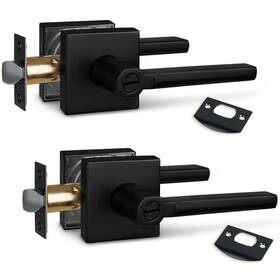 B08hk5cqd1 Newbang 2pack Bed/bath Door Lever Privacy Lock Matte Black Interior Room Handle