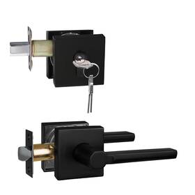 B0fr2g91y7 Newbang Keyed Deadbolt Lock With Passage Lever Handle For Exterior Entrance In M