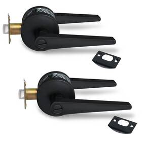 Md8820-db-bk-2p Newbang Hardware Black Door Lever For Bedroom And Bathroom Solid Privacy L