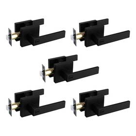 Htl01-bm-bk-5p Newbang Solid Door Lever Handle Matte Black Finish