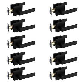 Htl01-bm-ps-10p Newbang Solid Door Lever Handle Matte Black Finish