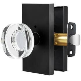 Newlaking 639395275351 Privacy Door Knob With Lock - Crystal Glass Interior Handle For Bedroom