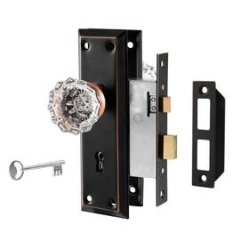 Newliplace 614162399218 Mortise Lock Set Interior Door Antique Vintage Style Crystal Glass Knobs