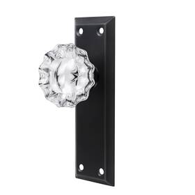 Newliplace 635408118875 2 Pack Matte Black Single Sided Crystal Dummy Door Knobs Interior