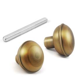 Newliplace 639395274194 1 Pack Antique Brass Door Knob Set With Spindle Vintage Old Style Knobs