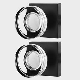 Newliplace 639395276389 2 Pack Crystal Glass Dummy Door Knobs Interior Matte Black Handle