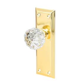 Newliplace 658359053439 2 Pack Vintage Single Sided Crystal Dummy Door Knobs Interior Long Plate Ant