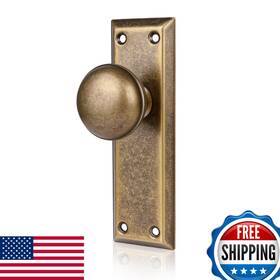 B0f4d8h67n Newliplace 2-pack Vintage Antique Brass Single Sided Dummy Door Knobs Interior