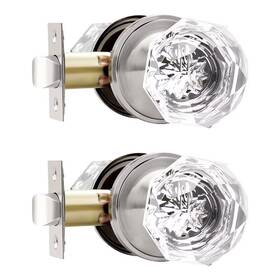 B0d6vnl2t8 Nizado 2 Pcs Glass Door Knobs Satin Nickel Passage Interior Crystal Closet Diamo