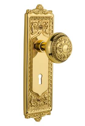 Nostalgic 640697010991 Warehouse Egg And Dart Plate With Keyhole Knob Single Dummy Polish