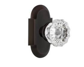 Nostalgic 640697016566 Warehouse Cottage Plate Privacy Crystal Glass Door Knob In Timeless