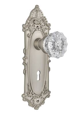 Nostalgic 640697020839 Warehouse Victorian Plate With Keyhole And Interior Crystal Door Knob