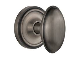 Nostalgic 640697047638 Warehouse Classic Rosette With Homestead Door Knob Single Dummy Antique Pewter