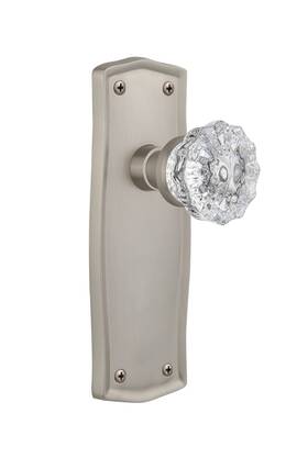 Nostalgic 640697053455 Warehouse Prairie Plate With Crystal Glass Knob Privacy - 2.375 Inch