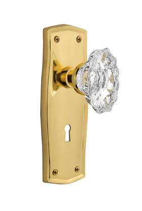Nostalgic 640697069241 Warehouse Prairie Plate With Keyhole Chateau Knob Mortise Unlacquered Brass