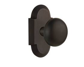 Nostalgic 640697085685 Warehouse Cottage Plate With New York Door Knob Passage - 2.75 Inch Oil-rubbed
