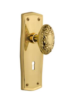 Nostalgic 640697125220 Warehouse Prairie Plate With Keyhole Victorian Knob Passage - 2.75 Inch Unlacqu