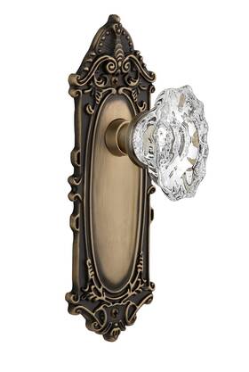 Nostalgic 640697137001 Warehouse Victorian Plate With Keyhole Chateau Knob Passage - 2.375 Inch Antiqu