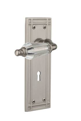 Nostalgic 640697142586 Warehouse Mission Plate With Keyhole Parlor Lever Single Dummy Satin Nickel