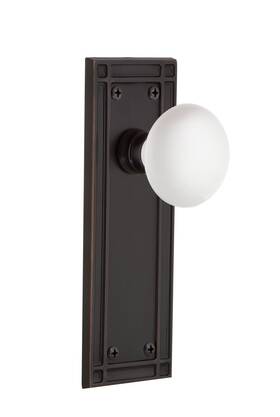 Nostalgic 640697172903 Warehouse Mission Plate With White Porcelain Knob Privacy - 2.75 Inch Timeless