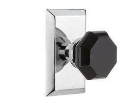 Nostalgic 640697226439 Warehouse 722643 Studio Plate Single Dummy Waldorf Black Door Knob In Bright