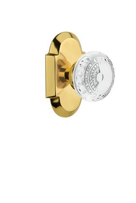 Nostalgic 640697533377 Warehouse 753337 Cottage Plate With Crystal Meadows Knob Polished Brass