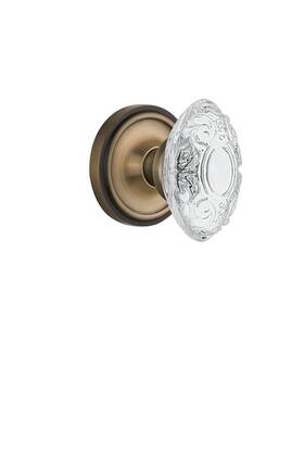 Nostalgic 640697543888 Warehouse 754388 Classic Rosette With Crystal Victorian Knob Antique Brass