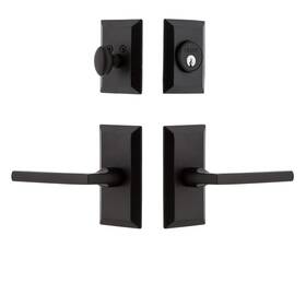 657703 Nostalgic 640697577036 Ageless Iron Vale Plate Dirk Lever Combo Pack Backset 2.375 Inch Black