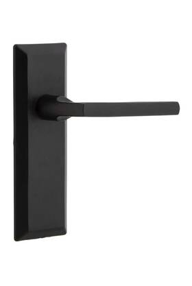 Nostalgic 640697579757 Ageless Iron Keep Plate Single Dummy With Dirk Lever In Black - Right Ha
