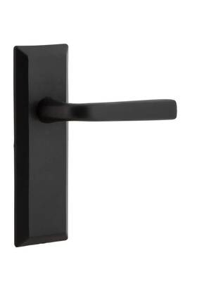 Nostalgic 640697580050 Ageless Iron Keep Plate Privacy With Lance Lever In Black - Right Handed