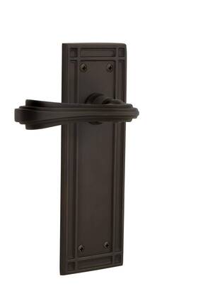 Nostalgic 640697665924 Warehouse Mission Plate Privacy Fleur Lever In Oil-rubbed Bronze