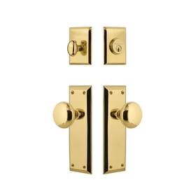 Nostalgic 640697846996 Warehouse New York Entry Set With Knob In Unlacquered Bras