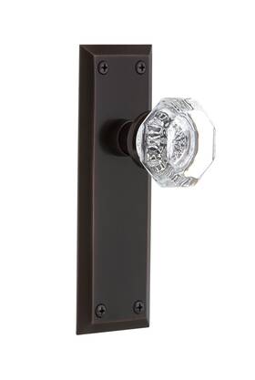 700883 Nostalgic Warehouse New York And Waldorf Crystal Door Knob With Plate