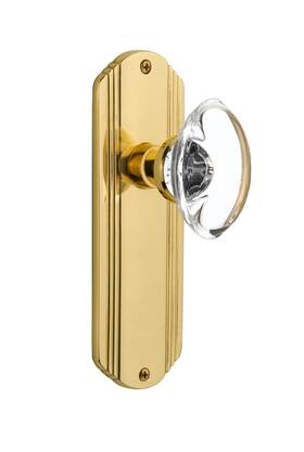 705769 Nostalgic Warehouse Deco Plate With Oval Clear Crystal Glass Knob Privacy - 2.375 Inch Po