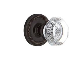 707867 Nostalgic Warehouse Rope Rosette Waldorf Crystal Door Knob