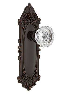 707975 Nostalgic Warehouse Victorian Plate And Interior Crystal Door Knob Single Dummy