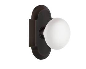 708626 Nostalgic Warehouse Cottage Plate With White Porcelain Knob Passage - 2.75 Inch Timeless Br