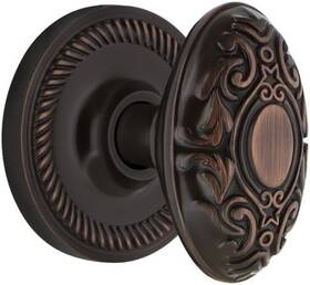 709717 Nostalgic Warehouse Rope Rosette Victorian Knob Passage 2.75 Inch Bronze