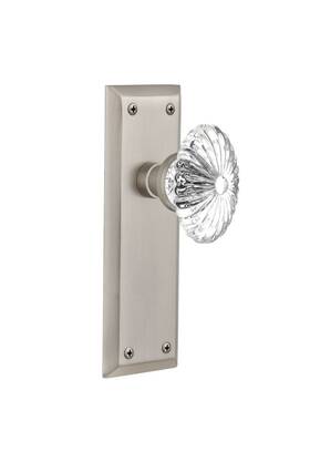 Privacy-2.375 Nostalgic 712074 Warehouse Inch Satin Nickel New York Plate With