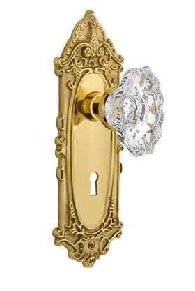 713903 Nostalgic Warehouse Victorian Plate With Keyhole Chateau Knob Double Dummy Unlacquered