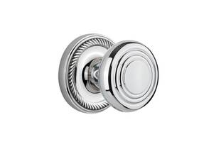 717616 Nostalgic Warehouse Rope Rosette With Deco Knob Privacy 2.75 Inch Bright Chrome