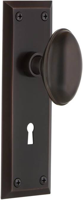 718624 Nostalgic Warehouse New York Plate Keyhole Homestead Knob Privacy 2.75 Inch