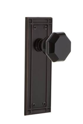 722442 Nostalgic Warehouse Mission Plate Single Dummy Waldorf Black Door Knob