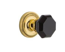 723590 Nostalgic Warehouse Rope Rosette Double Dummy Waldorf Black Door Knob