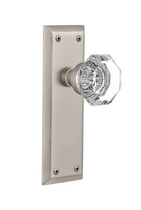 733159 Nostalgic Warehouse New York And Waldorf Crystal Door Knob With Plate