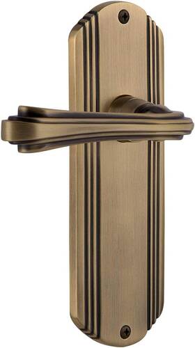 765554 Nostalgic Warehouse Deco Plate Passage Fleur Lever Brass Backset 2.375 Inch