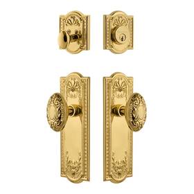 784397 Nostalgic Warehouse Meadows Entry Set Victorian Knob Polished Brass 2 3/4 Inch
