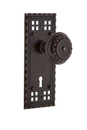 Nostalgic Warehouse 640697006482 Craftsman Plate With Keyhole Single Dummy Meadows Door Kn