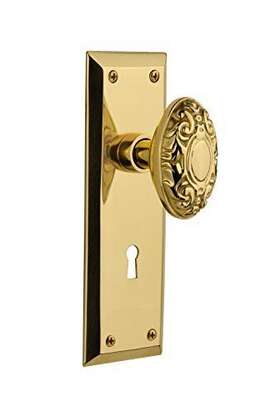Nostalgic Warehouse 640697029214 New York Plate With Keyhole Victorian Knob Single Dummy