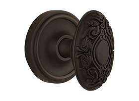 Nostalgic Warehouse 640697048116 Classic Rosette With Victorian Door Knob Single Dummy Oil Rubbed Bronze